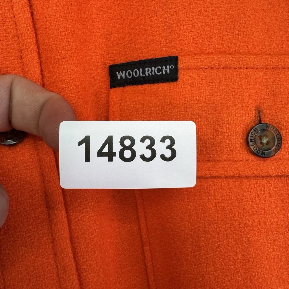 Vintage Woolrich Shirt Jacket Men's 2XL XXL Blaze Orange Button Up Hunting Wool - Picture 10 of 10
